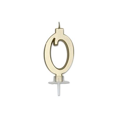 CANDELINA NUMERO 0 ORO METAL 7CM