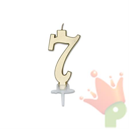 CANDELINA NUMERO 7 ORO METAL 7CM