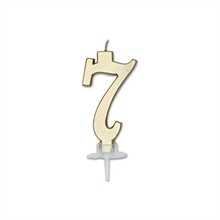 CANDELINA NUMERO 7 ORO METAL 7CM
