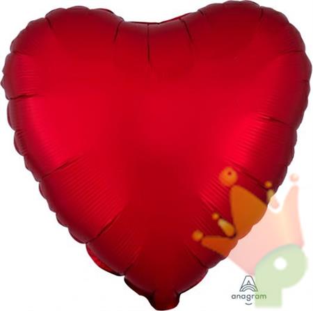 PALLONCINO MYLAR 17INCH CUORE ROSSO SATINATO