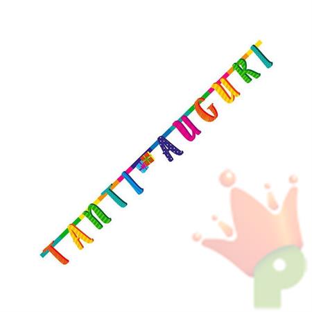 FESTONE TANTI AUGURI MULTICOLOR 2MT