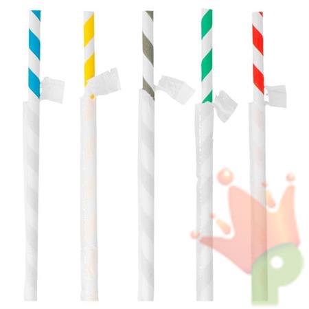 CANNUCCE A STRISCE IMBUSTATE 20CM COLORI VARI