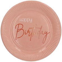 PIATTI 23CM HAPPY BIRTHDAY ELEGANT LUSH BLUSH 8PZ