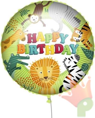 PALLONCINO MYLAR 45CM HAPPY BIRTHDAY JUNGLE