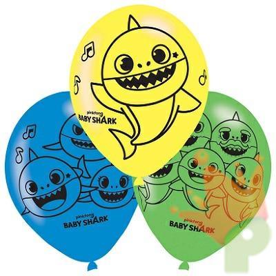 PALLONCINI 11INCH 27,5CM BABY SHARK 6PZ