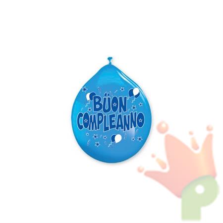 PALLONCINI 10INCH - 26CM BUON COMPLEANNO CELESTE 20PZ