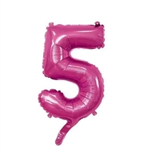 PALLONCINO MYLAR 14INCH NUMERO 5 FUCSIA
