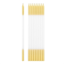 CANDELINE + SUPPORTO BIANCO E ORO 15,5CM 10PZ