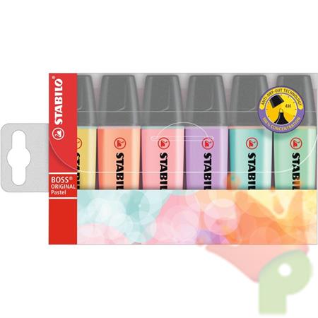 EVIDENZIATORI STABILO BOSS COLORI PASTELLO 6PZ