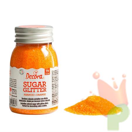 ZUCCHERO GLITTER ARANCIO 100GR