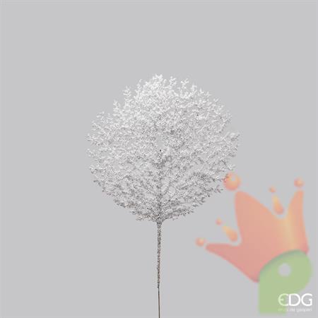 RAMO CORALLO H. 48CM GLITTER BIANCO