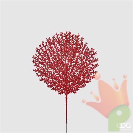 RAMO CORALLO H. 48CM GLITTER ROSSO