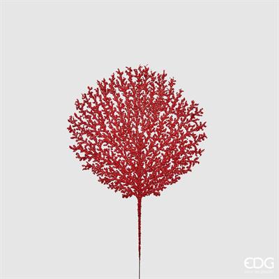 RAMO CORALLO H. 48CM GLITTER ROSSO