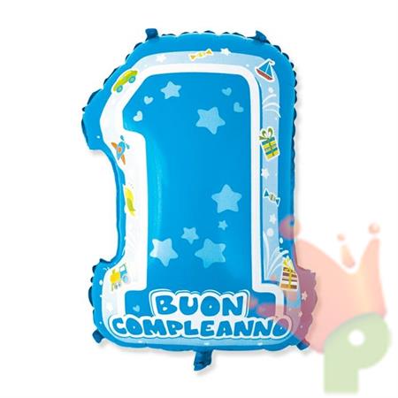 PALLONCINO MYLAR 25INCH 45x62CM ONE LIGHT BLUE