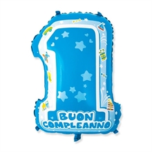 PALLONCINO MYLAR 25INCH 45x62CM ONE LIGHT BLUE