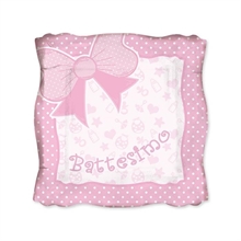 PIATTI 19CM BATTESIMO BABY ROSA 8PZ