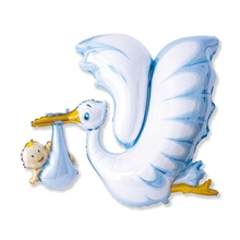 PALLONCINO MYLAR 52INCH 106X94CM CICOGNA CELESTE