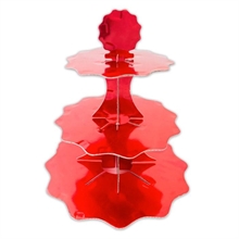 ALZATINA 3 PIANI 35-26-21X H.35CM ROSSO METAL