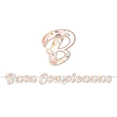 FESTONE KIT SCRITTA MAXI BUON COMPLEANNO ROSA GOLD