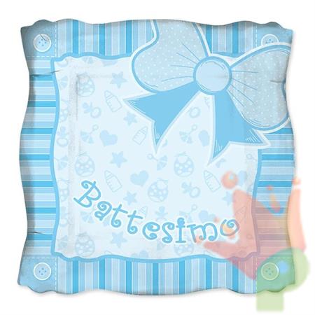 PIATTI BATTESIMO BABY CELESTE 24CM 8PZ