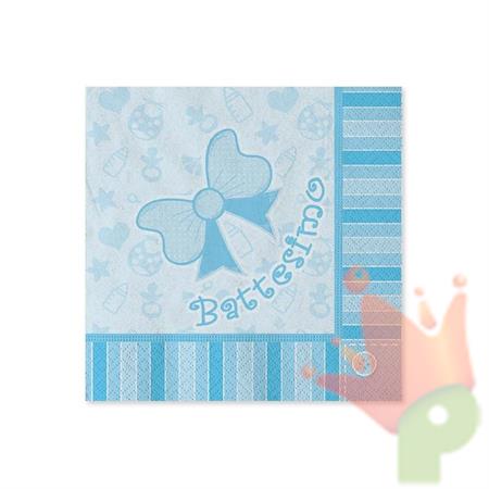 TOVAGLIOLI 25X25CM BATTESIMO BABY CELESTE 20PZ