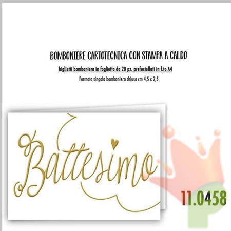 BIGLIETTINI PER BOMBONIERE BATTESIMO 20PZ