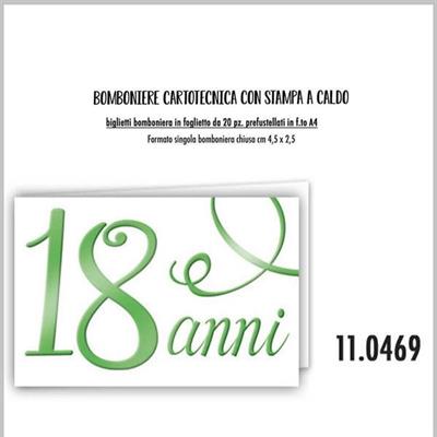 BIGLIETTINI PER BOMBONIERA 18 ANNI 20PZ