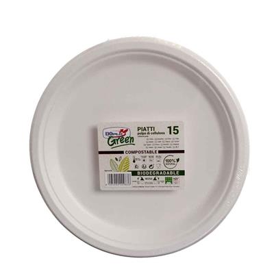PIATTI PIANI 25CM BIANCO BIO 15PZ