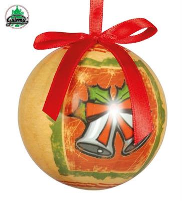 PALLINE 60MM PER ALBERO DECORATA CON CAMPANELLE ORO 6PZ