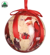 PALLINE 60MM PER ALBERO DECORATE BABBO NATALE ROSSO 6PZ