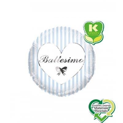 PALLONCINO MYLAR 18INCH CELESTE STRISCE