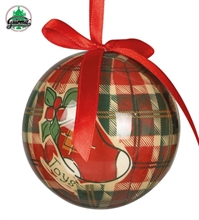 PALLINE 75MM PER ALBERO DECORATE STILE SCOZZESE 6PZ