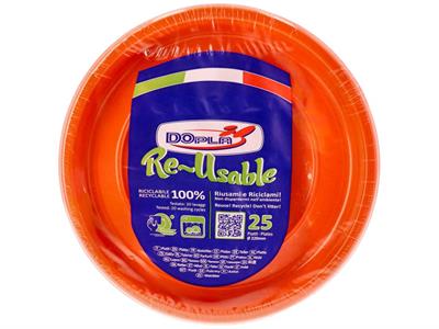 PIATTI PIANI 22CM REUSABLE ARANCIONE 25PZ
