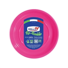 PIATTI PIANI 22CM REUSABLE FUCSIA 25PZ