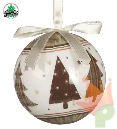 PALLINE 75MM PER ALBERO DECORATE CON ALBERI TORTORA 6PZ