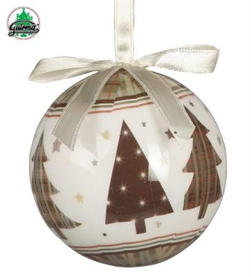 PALLINE 75MM PER ALBERO DECORATE CON ALBERI TORTORA 6PZ