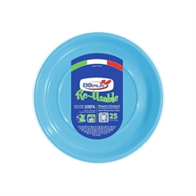 PIATTI FONDI D. 20,5CM REUSABLE AZZURRO 25PZ