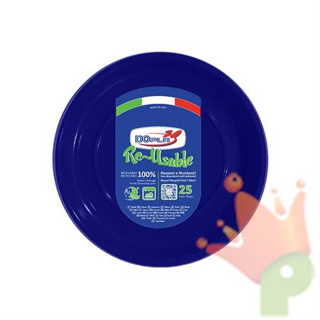 PIATTI FONDI D. 20,5CM REUSABLE BLU 25PZ