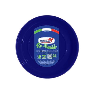 PIATTI FONDI D. 20,5CM REUSABLE BLU 25PZ