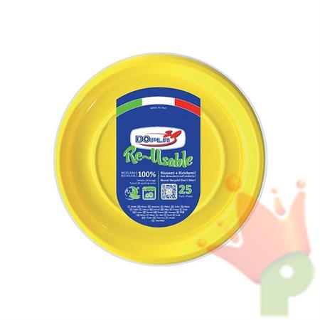 PIATTI FONDI D. 20,5CM REUSABLE GIALLO 25PZ