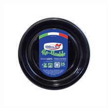 PIATTI FONDI D. 20,5CM REUSABLE NERO 25PZ