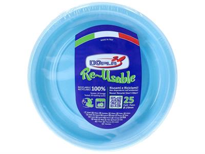 PIATTI FRUTTA D. 17CM REUSABLE AZZURRO 25PZ