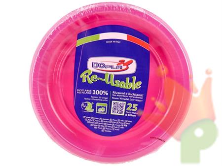 PIATTI FRUTTA D. 17CM REUSABLE FUCSIA 25PZ