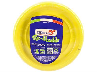 PIATTI FRUTTA D. 17CM REUSABLE GIALLO 25PZ