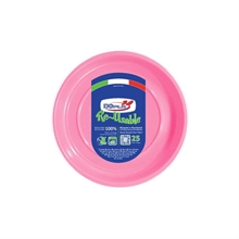 PIATTI FRUTTA D. 17CM REUSABLE ROSA 25PZ