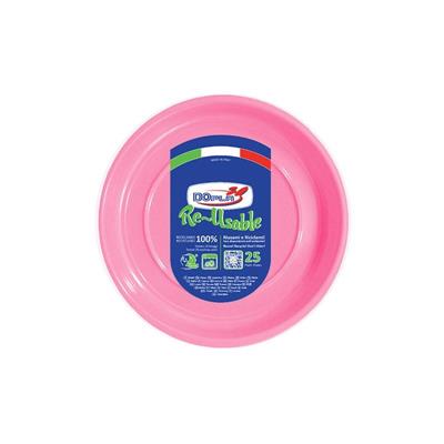 PIATTI FRUTTA D. 17CM REUSABLE ROSA 25PZ