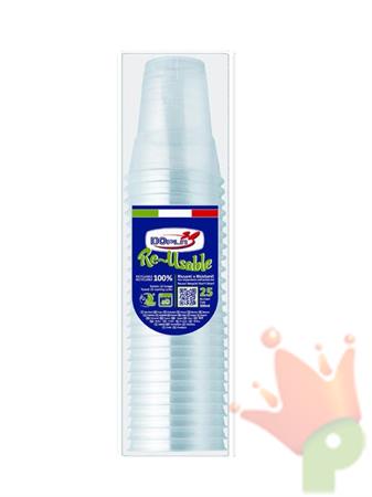 BICCHIERI 200CC DIAMANT REUSABLE TRASPARENTE 25PZ