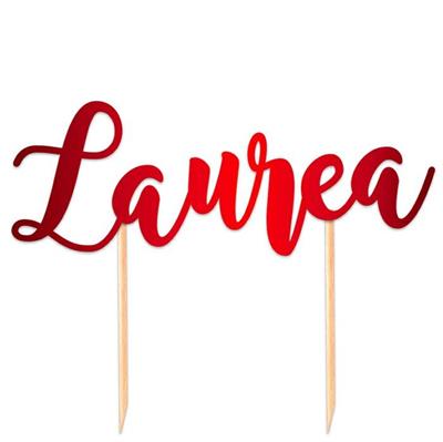 CAKE TOPPER ITALIC 20X14 CM LAUREA