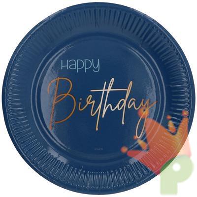 PIATTI 23CM HAPPY BIRTHDAY ELEGANCE TRUE BLUE 8PZ