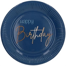 PIATTI 23CM HAPPY BIRTHDAY ELEGANCE TRUE BLUE 8PZ